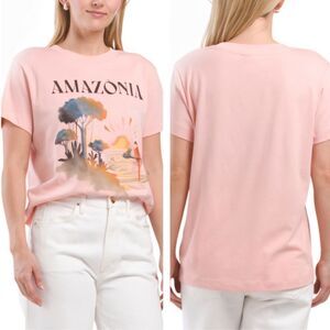 FARM Rio Light Pink Amazonia Graphic Front Short Sleeve Tee
